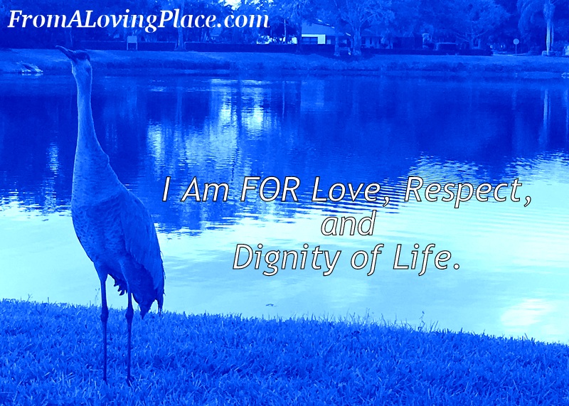 I Am FOR Love, Respect, and Dignity of Life